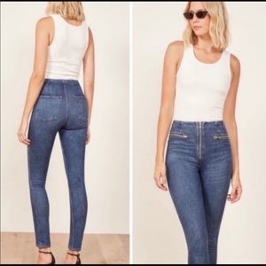 Reformation Niki skinny zip jeans